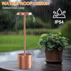 Cordless Table Lamp – 2 Pack Rechargeable Table Lamps, 5000mAh Battery Operated Lamp with 3-Color Dimmable Light, Outdoor Table Lamp for Bedroom, Restaurant, Patio, Home Décor (Rose Gold)