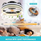 Flush Mount Ceiling Fan with Light - Small Low Profile Ceiling Fan,13" RGB Dimmable LED Bladeless Ceiling Fans, Modern Enclosed LED-RGB Ambient Light for Bedroom, Kids Room, Party