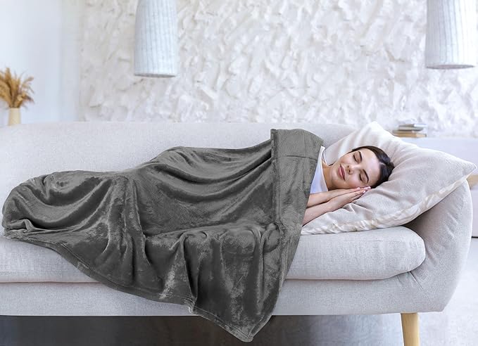 Utopia Bedding Fleece Blanket King Size Grey 300GSM Luxury Anti-Static Fuzzy Soft Microfiber Bed Blanket (90x102 Inch)