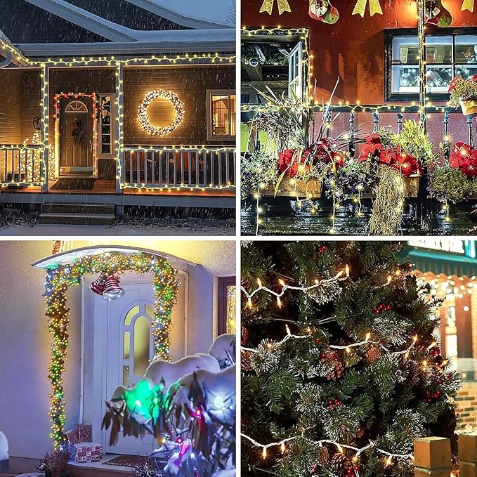 Christmas Lights Clear White 100 Count Incandescent Light UL Certified Connectable Christmas Tree Lights with White Wires for Indoor Outdoor Xmas, Wedding, Holiday, Party, Home Decorations