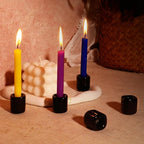 Black Spell Candle Holders 5 PCS, KSWING 1/2 Inch Diameter Ceramic Chime Ritual Candlestick Holders, Great for Casting Meditation Rituals Prayer Birthdays Altar Vigil Witchcraft Wiccan Supplies