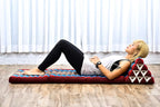 Leewadee - Comfortable Japanese Floor Mattress Used As Thai Floor Bed with Triangle Cushion, Futon Mattress Or Thai Massage Mat, 67 x 21 inches, Blue Red