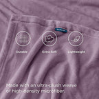 Bedsure GentleSoft Fleece Throw XL Blanket Fog Purple - 300GSM Soft Lightweight Plush Cozy Blankets for Bed, Sofa, Couch, Travel, Camping, 50x70 inches