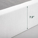 ZINUS 7.5 Inch Box Spring with Cover, No Assembly Mattress Foundation, Sturdy Metal Structure, Queen, White