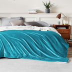 Bedsure GentleSoft Sherpa Fleece Blankets King Size for Bed - Thick and Warm Throw for Women and Men, Soft Fuzzy Plush King Blanket for Winter, Teal, 108x90 Inches