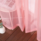 NICETOWN Coral Sheer Curtains L63 inches - Grommet Lightweight Gauzy Textured Sheer Panels Window Treatment for Girl/Daughter's Bedroom (W54 x L63, Coral, 2 PCs)
