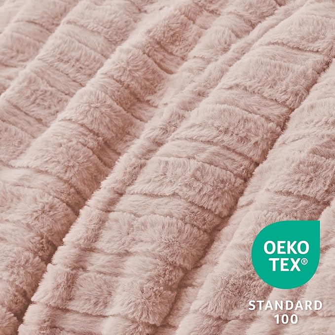 BEDELITE Fleece Queen Comforter Set -Super Soft & Warm Fluffy Pink Faux Fur Bedding, Luxury Fuzzy Heavy Bed Set for Winter with 2 Pillow Cases