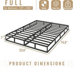 Full Size Box Spring, 7 Inch Low Profile Metal Frame Mattress Foundation, 3000 lbs Heavy Duty Boxspring with Fabric Cover, Easy Assembly, Noise Free, Non-Slip