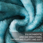 Richave Fuzzy Blanket King Size - Teal, Premium Lightweight Anti-Static, Plush and Furry Faux Fur, Reversible Blankets for King Calking Bed, 90x108 Inches,Teal