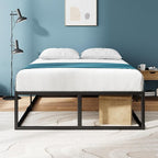 Zinus Joseph 18 Inch Platform Bed Frame, Wood Slat Support, No Box Spring Needed, Eco Friendly WonderBox(TM) Packaging, Easy Assembly, Black, King