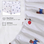 RUVANTI Flannel Sheets King Size - 100% Cotton Brushed King Bed Sheets Set - Deep Pockets 16 Inches - All Seasons Breathable & Extra Soft - Warm & Cozy, 4 Piece, Puppy Playoff