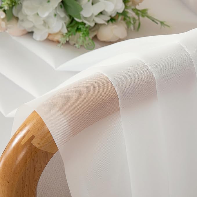 OWENIE Sheer Curtains 78 inch Length, Ivory Sheer Cutains 2 Panels Set for Bedroom/Living Room, Rod Pocket Voile Fimly Drapes, 2pcs, Each 42" W x 78" L