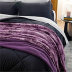 Bedsure GentleSoft Sherpa Fluffy Blanket King Size for Bed - Fleece Warm and Cozy for Women Gift, Plush & Fuzzy Faux Fur Christmas Blanket for Couch, Sofa Decor, Tie Dye Design, Purple, 108x90 Inches
