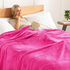 Exclusivo Mezcla Fleece Blanket King Size for Bed, Super Soft and Warm, All Season Use, Cozy, Plush, Lightweight, 90x104 Inches, Hot Pink