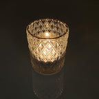 SHMILMH Clear Tealight Candle Holders Set of 24, Glass Votive Candle Holders with Rim for Wedding Table Centerpiece Birthday Party Christmas Decor
