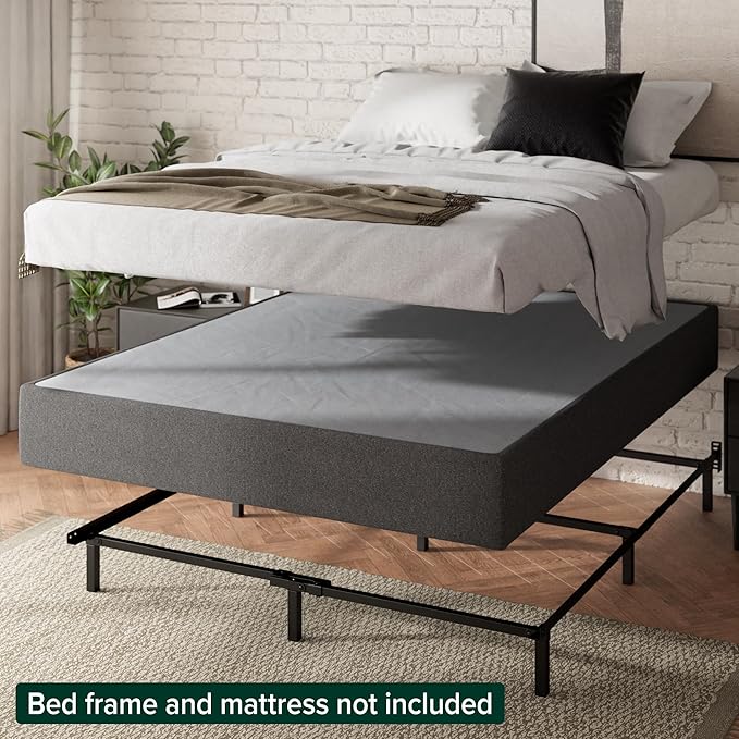 ZINUS 9 Inch Queen WonderBox(TM) Smart Box Spring, Quick Assembly Mattress Foundation, Durable Metal Frame, Grey