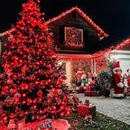 JMEXSUSS Red Christmas Lights Outdoor Indoor, 66ft 200 LED Red String Lights Clear Wire, 8 Modes Xmas Twinkle Fairy Light Plug in for Tree Room Party Christmas Decorations