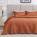 Love's cabin Twin Quilt Bedding Set Umber Bedspreads - Soft Bed Summer Lightweight Bedspread Comforter - Wave Pattern Bedding Coverlet for All Season - 2 Pieces (1 Quilt, 1 Pillow Sham)