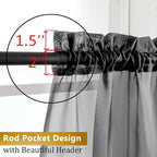 Aiyufeng Black Sheer Curtains for Windows 54 inch Long 2 Panel Set, Rod Pocket Soft Voile Sheer Classic Window Treatment with Light Through for Bedroom/Living Room, 40W x 54L, 2-Pack