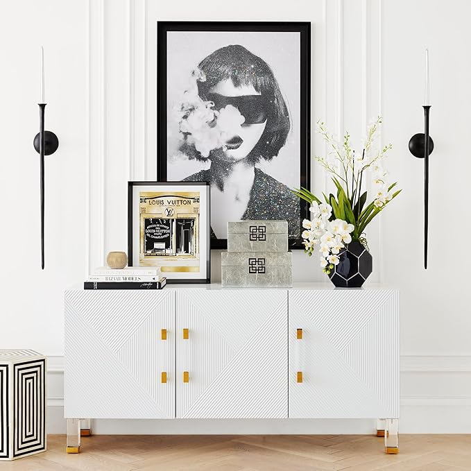 Z Gallerie Aspar Wall Sconce Long Candle Holders in Black Finish, Retro Chic Wall Decor for Living Room, Dining Room & Bathroom, Vintage Candle Wall Sconce with Timeless Appeal(Candles not Included)