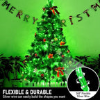 JMEXSUSS 8 Pack 50 LED Green Christmas Fairy Lights Battery Operated - Green Twinkle Lights for Christmas Tree Party Garden Patio Decorations