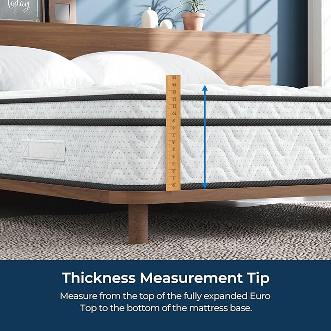 Vesgantti King Size Mattress 14 Inch, Fiberglass-Free | Cool Sleep Hybrid Mattress in a Box - Memory Foam & Pocket Springs, Ergonomic Design, Pressure Relief, Medium Firm Feel, 76"×80"×14"