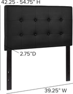 Flash Furniture Lennox Tufted Upholstered Twin Size Headboard in Black Vinyl