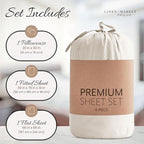Linen Market Double-Brushed Microfiber Twin Sheet Set 3 Piece – Oeko-TEX Certified Ultra Soft & Wrinkle-Free - 16" Deep Pocket Sheets - Easy Care Twin Size - Ivory