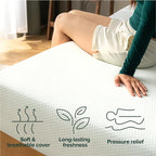 ZINUS 8 Inch Queen Green Tea Memory Foam Mattress [New Version], Fiberglass free, Medium Firm Feel, Zoned Pressure Relief, Certified Safe Foams & Fabric, Mattress in A Box