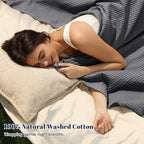 PHF 100% Cotton Waffle Weave Blanket Twin Size for Bed,Snag Proof Lightweight Breathable Moisture-Wicking Throw for Couch,Great for Layering in Cold Weather,Machine Washable,Home Decor Gift-Charcoal