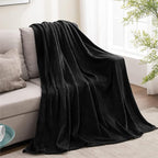 BEDELITE Fleece Blanket Black Throw Blankets for Couch & Bed, Luxury Plush Cozy Fuzzy Blanket 50x60 inches, Super Soft Warm Lightweight Throw Blanket for Travel Camping