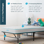 Linenspa 6-Inch Innerspring Mattress - Twin XL + 14-Inch Folding Platform Bed Frame