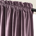 Lazzzy Velvet Blackout Curtains Thermal Insulated Room Window Drapes Super Soft Luxury Curtains for Living Room Bedroom Rod Pocket 2 Panels, Lavender Purple, 52" W x 96" L