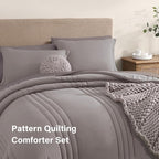 Monbix Full Comforter Set - 7 Pieces Cloud Purple Bed in a Bag Full Size Bedding Sets with Comforters, All Seasons Down Alternative Comforter with Sheets,Pillowcases & Shams