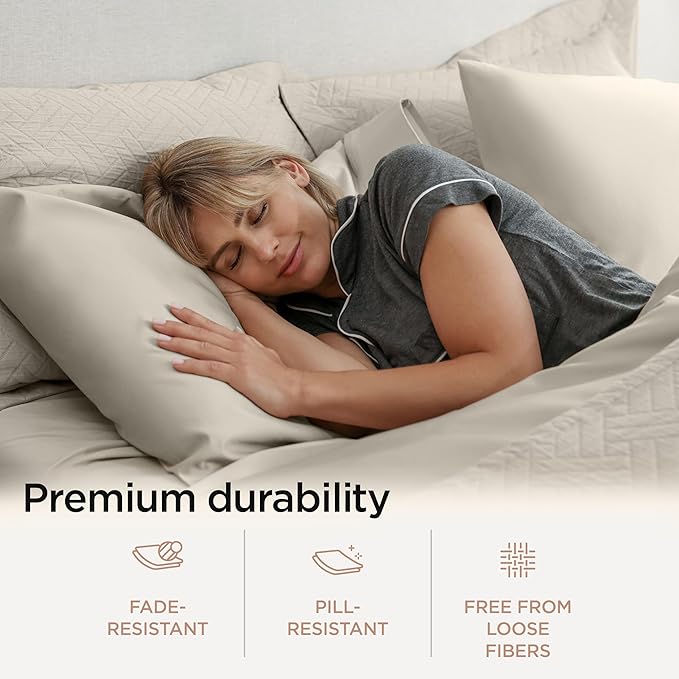 Threadmill Sheets for Twin XL Mattress | 800 Thread Count Twin XL Bed Sheets Set with 15” Deep Pocket | Sateen Weave, Better Than Egyptian Cotton, 3-Piece Bedding Set with Cooling Effect | Taupe