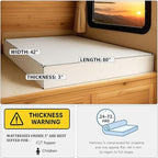 Foamma 3” x 42” x 80” Camper/RV Travel High-Density Bunk Mattress Foam Replacement, Made in USA, Comfortable, Travel Trailer, CertiPUR-US Certified, Cover Not Included