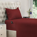 DREAMCARE Twin Sheets - 3pcs Cooling Sheets up to 21' Extra Deep Pocket Twin Bed Sheets - Twin Sheet Set - Soft & Long Lasting 100% Fine Brushed Polyester with Side Pocket - Brgndy