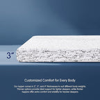 Subrtex Mattress Topper Queen, 3 Inch Memory Foam Mattress Topper for Pressure Relieving, Breathable Bed Topper with Removable Washable Cover, CertiPUR-US Certified