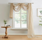 Warm Home Designs 30 Feet Long Sheer Brown Taupe Window Scarf. These XXL Length Valance Window Scarves 54 X 360 Inches in Size. Great as Bed Canopy or Wedding Arch Draping Fabric. AM Taupel 360"