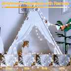 Ollny 100 LED Remote Control Rope Lights, 33FT USB Power Cool White String Lights, 8 Modes IP68 Waterproof Timer Fairy Lights for Bedroom Indoor Party Wedding Decor