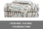 Eddie Bauer - Full Sheets, Cotton Flannel Bedding Set, Brushed For Extra Softness, Cozy Home Decor (Ski Line White, Full)