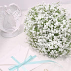 100 Pcs Babys Breath Artificial Flowers, Baby Breath Flowers Artificial Bulk, Real Touch White Fake Flowers, Faux Babies Breath Gypsophila for Wedding Home Decor Floral Arrangement