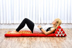 Leewadee 3-Fold Mat with Triangle Cushion – Comfortable TV Pillow, Foldable Mattress with Cushion Made of Eco-Friendly Kapok, 67 x 21 inches, Orange red