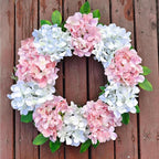 20 Pcs White and Pink Hydrangea Artificial Flowers Bulk, Faux Hydrangea Flowers Heads, Artificial Fake Silk Hydrangea Flowers with Stems, White Flowers Artificial for Decoration Wedding Décor