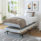 Low Profile Box Spring Twin,3 Inch Box Spring for Twin Size Bed,Heavy Duty Bed Base,Metal Mattress Foundation,Easy Assembly/Noise Free/Non Slip