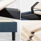 ZINUS Curtis Upholstered Platform Bed Frame, Mattress Foundation, Wood Slat Support, No Box Spring Needed, Easy Assembly, Full, Navy