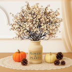 Uieke 15 Pcs Artificial Flowers Baby Breath Faux Champagne Artificial Gypsophila Bouquet Fake Silk Flowers Real Touch for Home Office Kitchen Wedding Wall DIY Room Farmhouse Décor