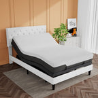 SHA CERLIN Electric Adjustable Bed Base, Ergonomic Upholstered Full Size Bed Frame with Upgraded Motors and Wireless Remote Control, Independent Head and Foot Incline, Assembly Required
