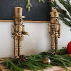 Mimorou 2 Pcs Nutcracker Candlestick Holder 10 Inch Christmas Candle Holder Vintage Nutcracker Soldier Decorations Retro Candlestick for Christmas Tabletop Centerpiece