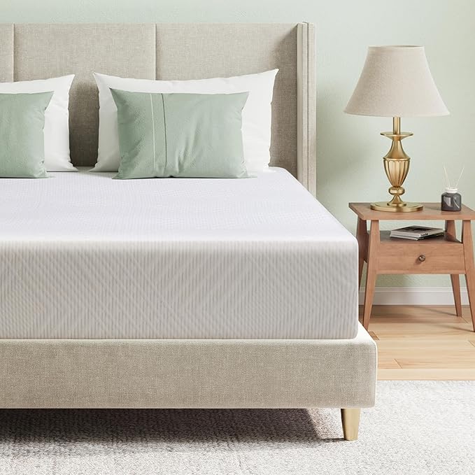 Twin Mattress in a Box, 10 inch Mattresses for Kids Bed Single Size Daybed Individual Bunk, Green Tea Memory Foam Medium Firm
